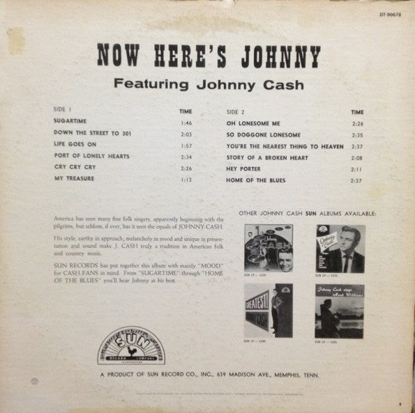 Johnny Cash : Now Here's Johnny Cash (LP, Album, Club, RE)