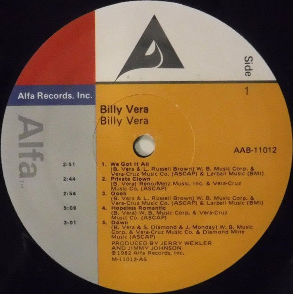 Billy Vera : Billy Vera (LP, Album)