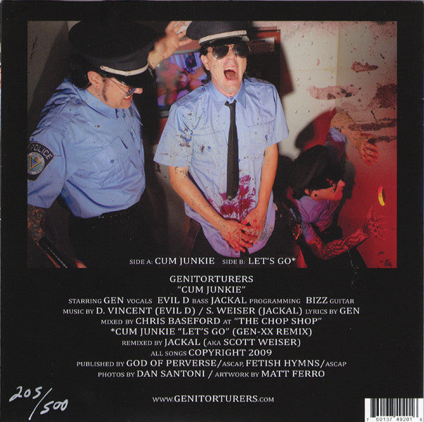 Genitorturers : Cum Junkie (7", Single, Ltd, Cle)