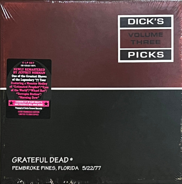 Grateful Dead* : Dick's Picks Volume Three:  Pembroke Pines, Florida - 5/22/77 (3xLP, 180 + LP, S/Sided, 180 + Box, Album, Ltd, Nu)