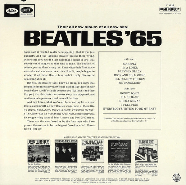 The Beatles : Beatles '65 (LP, Album, Mono, RE)