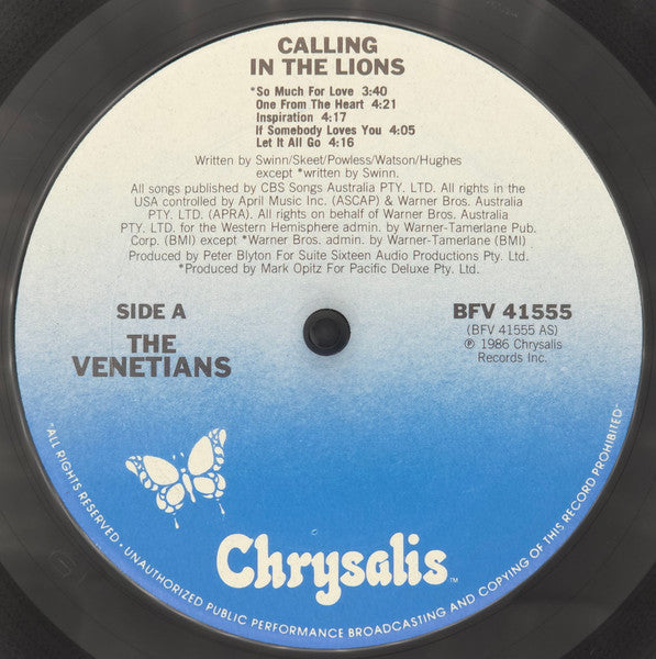 Venetians* : Calling In The Lions (LP, Album, Car)