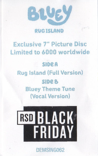 Joff Bush, The Bluey Music Team : Rug Island (Full Version) (7", RSD, Single, Ltd, Pic)