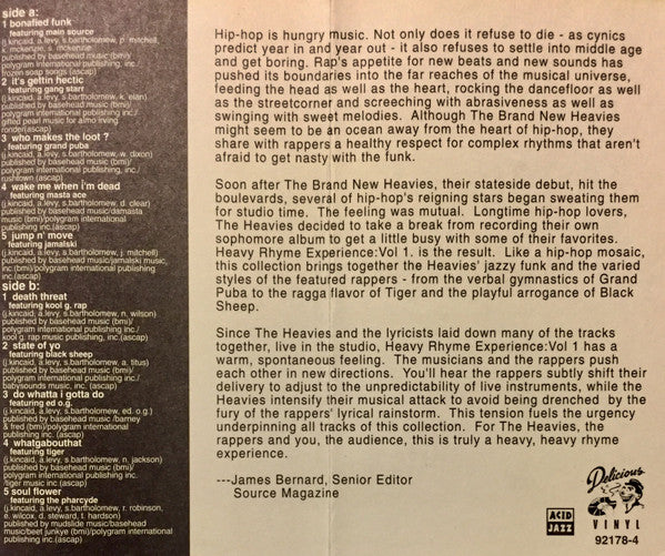 The Brand New Heavies : Heavy Rhyme Experience: Vol. 1 (Cass, Album)