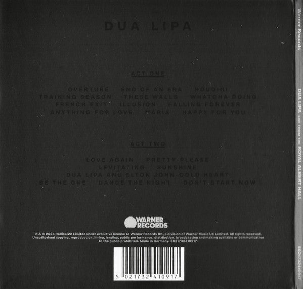 Dua Lipa : Live From The Royal Albert Hall (2xCD, Album)