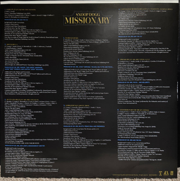 Snoop Dogg : Missionary (LP, Album, Ltd, 180)