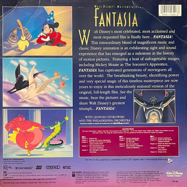 Leopold Stokowski And The Philadelphia Orchestra : Walt Disney's Fantasia (Laserdisc, 12", NTSC + Laserdisc, 12", S/Sided, NT)