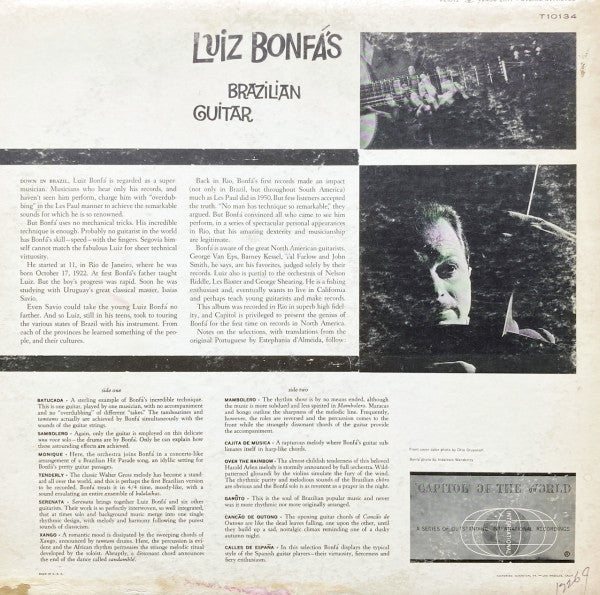 Luiz Bonfá : Luiz Bonfá's Brazilian Guitar (LP, Mono)
