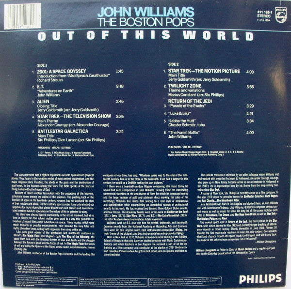 John Williams (4), Boston Pops Orchestra : Out Of This World (LP)