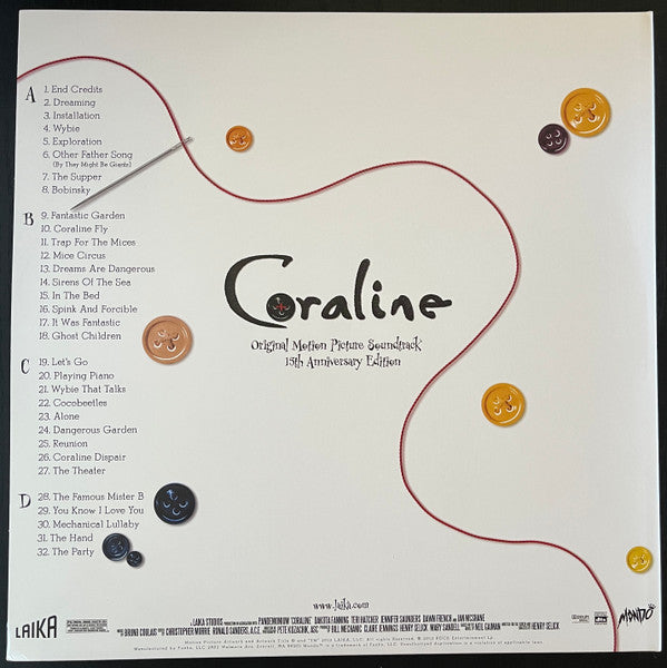 Bruno Coulais : Coraline (Original Motion Picture Soundtrack) (2xLP, RE, Gli)