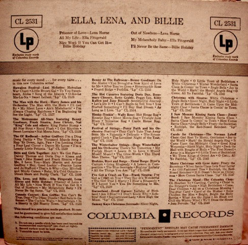 Ella Fitzgerald, Lena Horne , And Billie Holiday With Teddy Wilson And His Orchestra : Ella, Lena, And Billie (10", Comp)