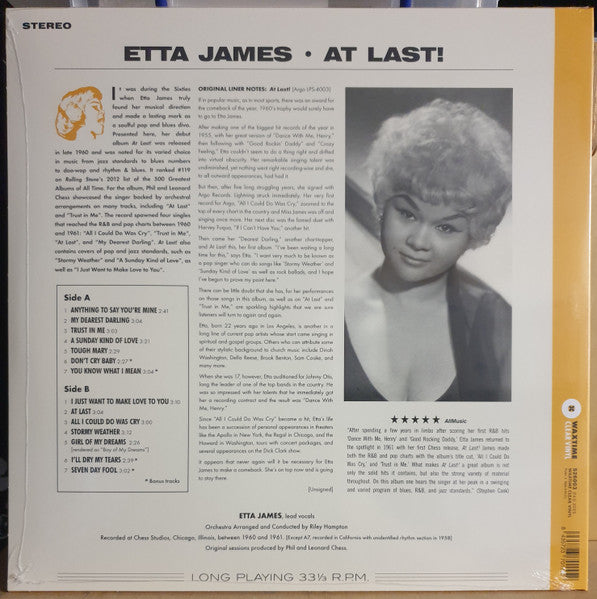 Etta James : At Last! (LP, Album, RE, 180)