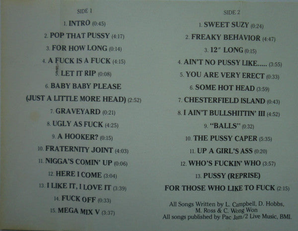 The 2 Live Crew : Sports Weekend (As Nasty As They Wanna Be Part II) (Cass, Album)