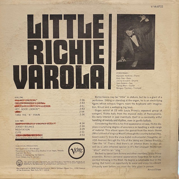 Little Richie Varola : Little Richie Varola (LP, Mono, Promo)