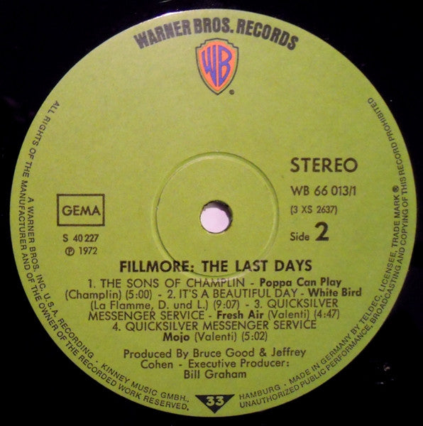 Various : Fillmore: The Last Days  (Box + 3xLP, Album)