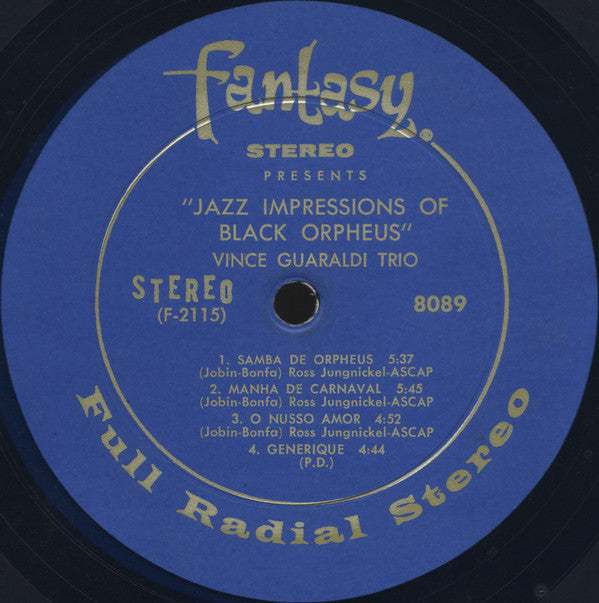 Vince Guaraldi Trio : Jazz Impressions Of Black Orpheus (LP, Album, Blu)