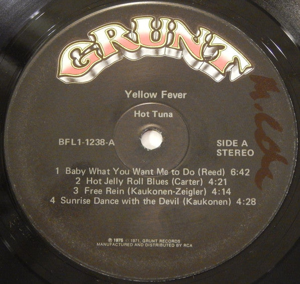 Hot Tuna : Yellow Fever (LP, Album, RCA)