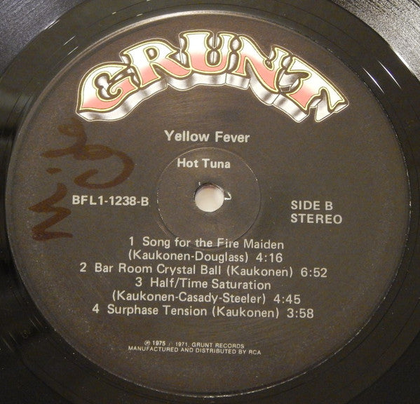 Hot Tuna : Yellow Fever (LP, Album, RCA)