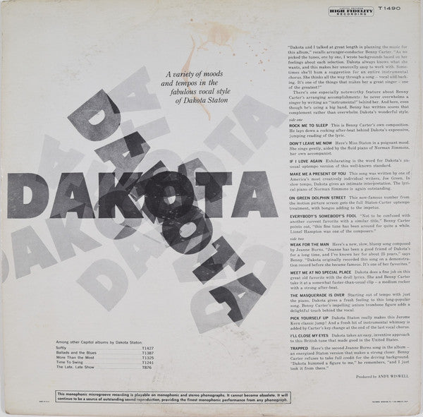 Dakota Staton : Dakota (LP, Album, Mono, RE, Scr)