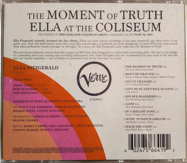 Ella Fitzgerald : The Moment Of Truth (Ella At The Coliseum) (CD, Album)