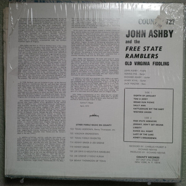 John Ashby (3) : Old Virginia Fiddling (LP, Album)