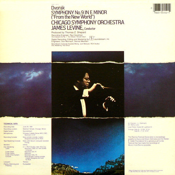 James Levine (2), Chicago Symphony Orchestra, Dvořák* : "New World" Symphony (LP, Album, RE)