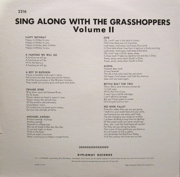 The Grasshoppers (2) : More Sing-A-Long With The Grasshoppers, Vol. 2 (LP, Album)