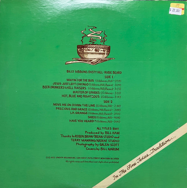 ZZ Top : Tres Hombres (LP, Album, Ter)