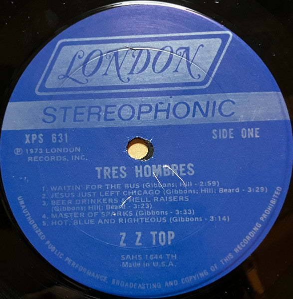 ZZ Top : Tres Hombres (LP, Album, Ter)