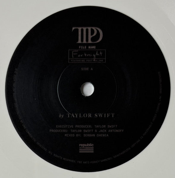 Taylor Swift Featuring Post Malone : Fortnight (7", RSD, Single, Whi)