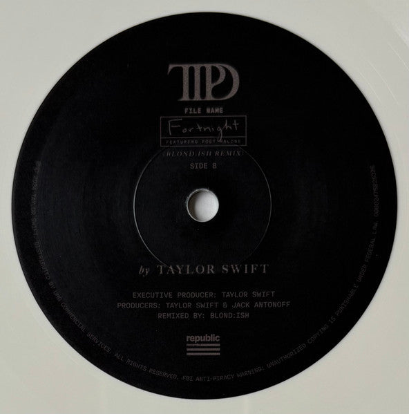 Taylor Swift Featuring Post Malone : Fortnight (7", RSD, Single, Whi)