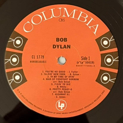 Bob Dylan : Bob Dylan (LP, Mono, RE, 140)
