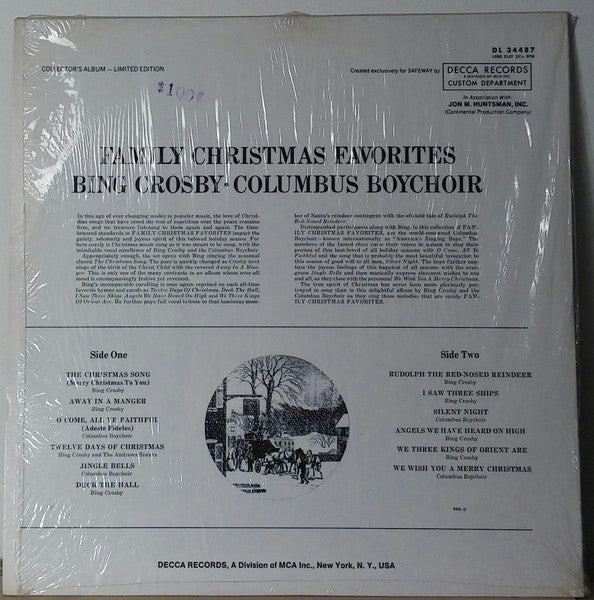 Bing Crosby And The Columbus Boychoir : Bing Crosby And The Columbus Boychoir Sing Family Christmas Favorites (LP, Comp, Ltd)
