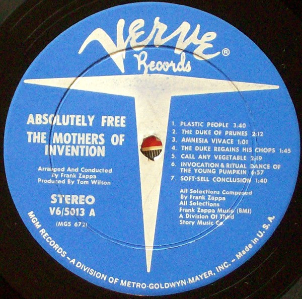 The Mothers : Absolutely Free (LP, Album, Wad)