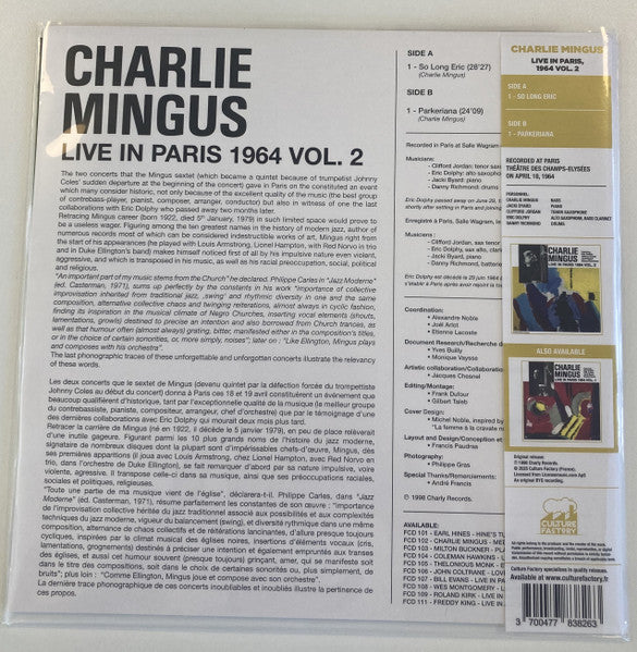 Charles Mingus : Live In Paris 1964 Vol.2 (LP, Album, Ltd, RM, Yel)
