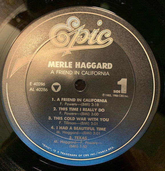 Merle Haggard : A Friend In California (LP, Album)