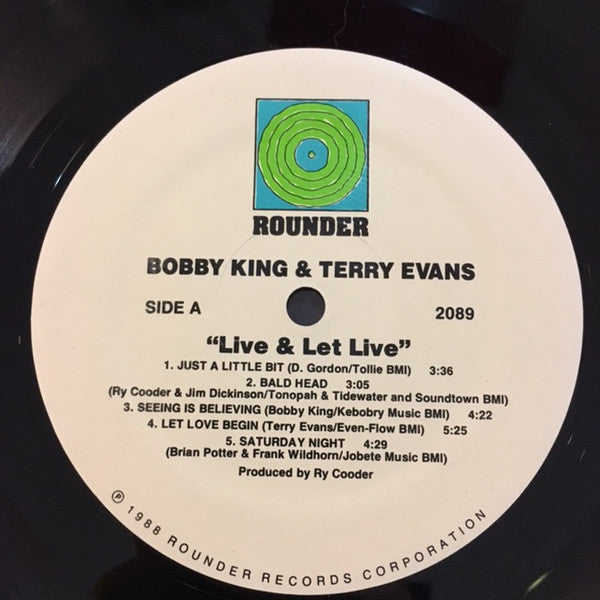 Bobby King & Terry Evans : Live And Let Live! (LP, Album)
