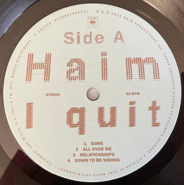 Haim (2) : I Quit  (2xLP, Album, Spo)