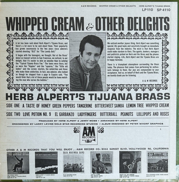 Herb Alpert's Tijuana Brass* : Whipped Cream & Other Delights (LP, Album, RP, Mon)