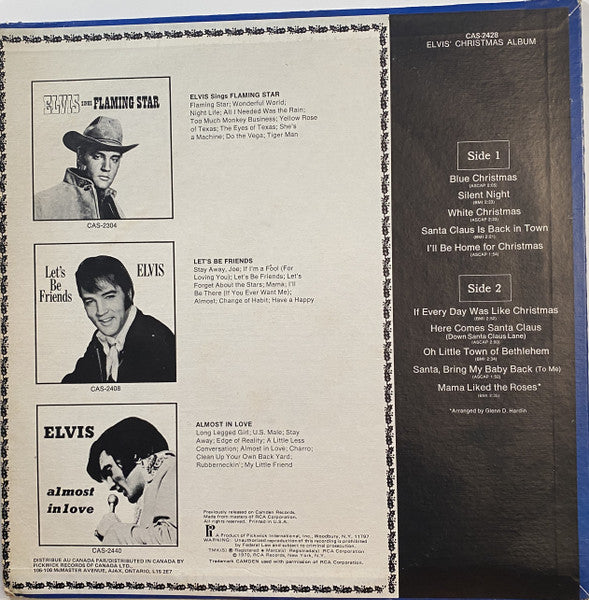 Elvis Presley : Elvis' Christmas Album (LP, Album, Mono, RE)