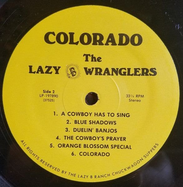 The Lazy B Wranglers : Colorado (LP, Album)