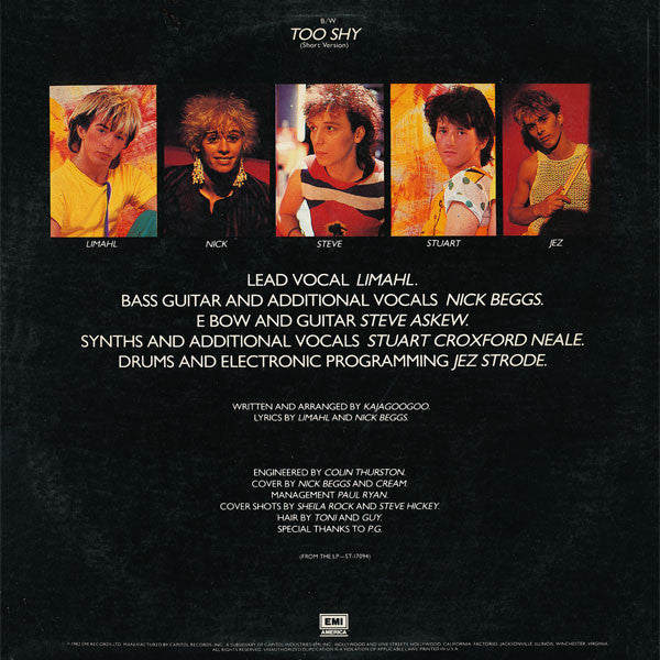 Kajagoogoo : Too Shy (Midnight Mix) (12", Promo)