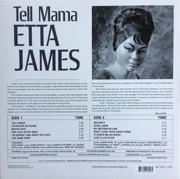 Etta James : Tell Mama (LP, Album, RE, 180)