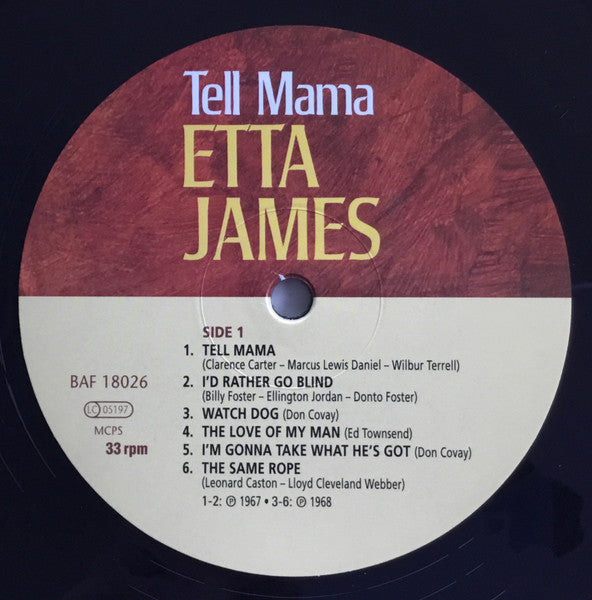 Etta James : Tell Mama (LP, Album, RE, 180)