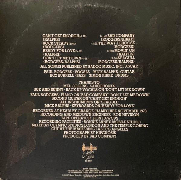 Bad Company (3) : Bad Company (LP, Album, MS )