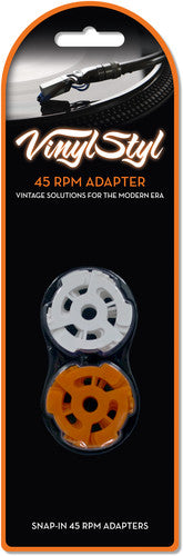 Vinyl Styl® 7 inch 45 RPM Vinyl Record Adapter - Snap In - 10 Pk (Orange/White)