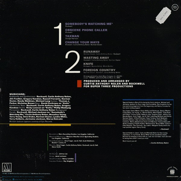 Rockwell : Somebody's Watching Me (LP, Album)