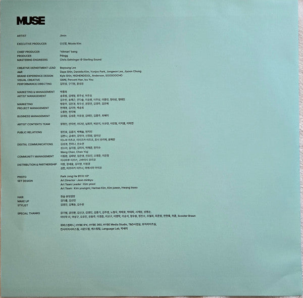 Jimin (2) : Muse (LP, Album, Tur)