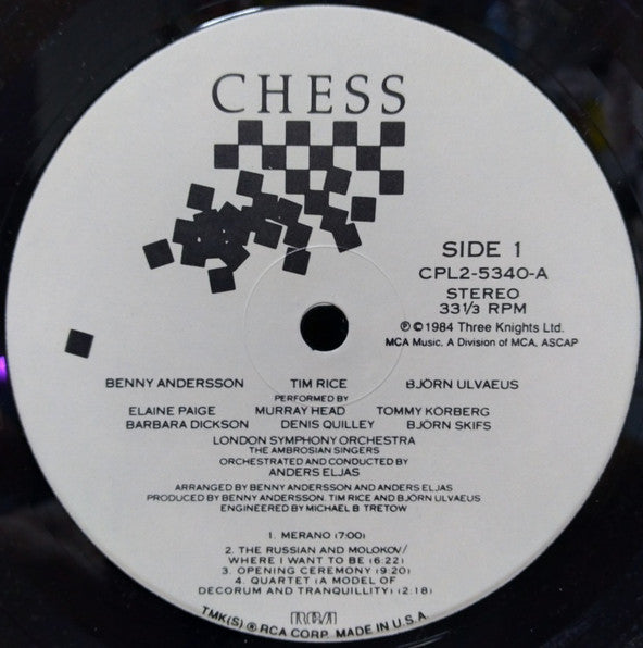 Benny Andersson, Tim Rice, Björn Ulvaeus : Chess (2xLP, Album, Ind)