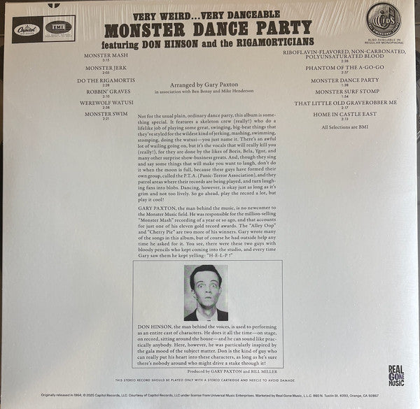 Don Hinson And The Rigamorticians : Monster Dance Party (LP, Album, Ltd, RE, Ora)
